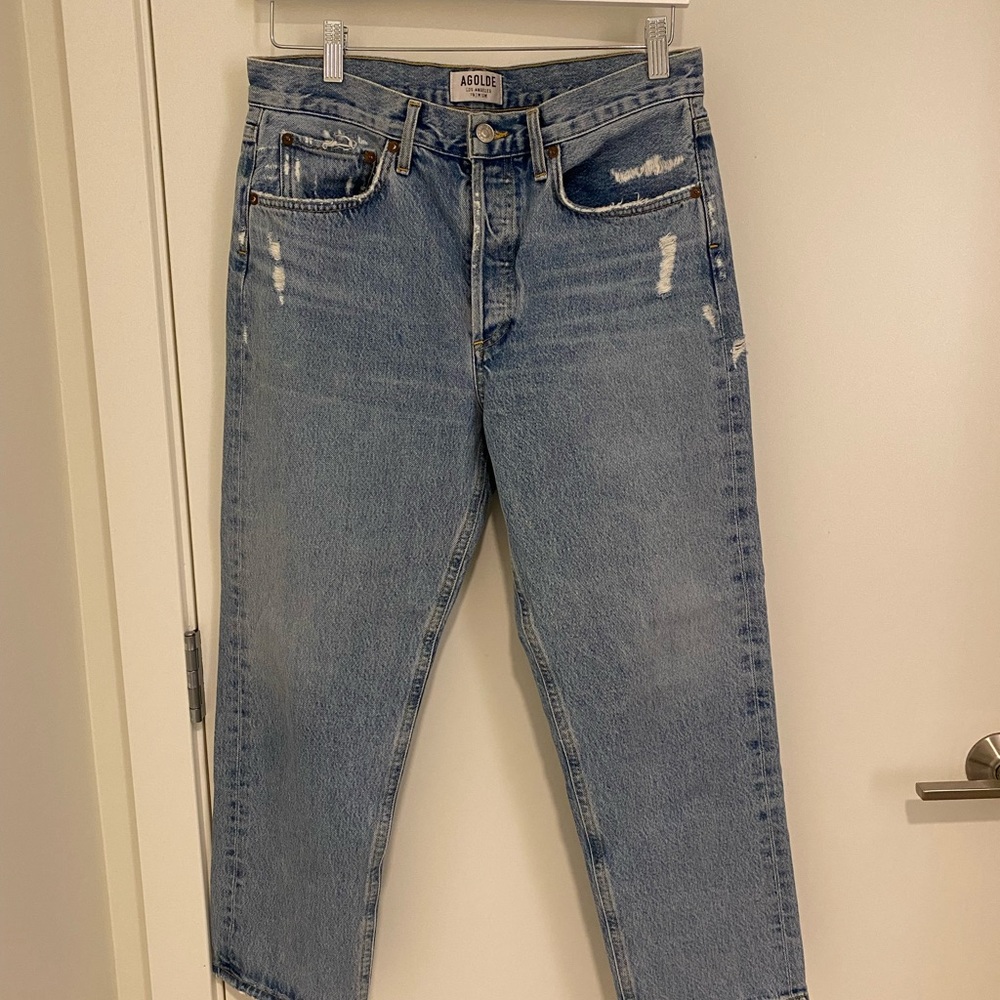 Agolde Riley Straight Crop (distressed); Size 27